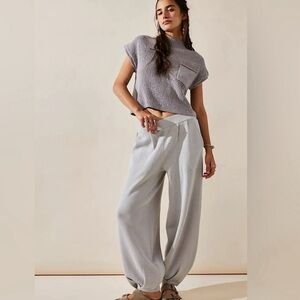 Free People Gray Wide-Leg Pant SET